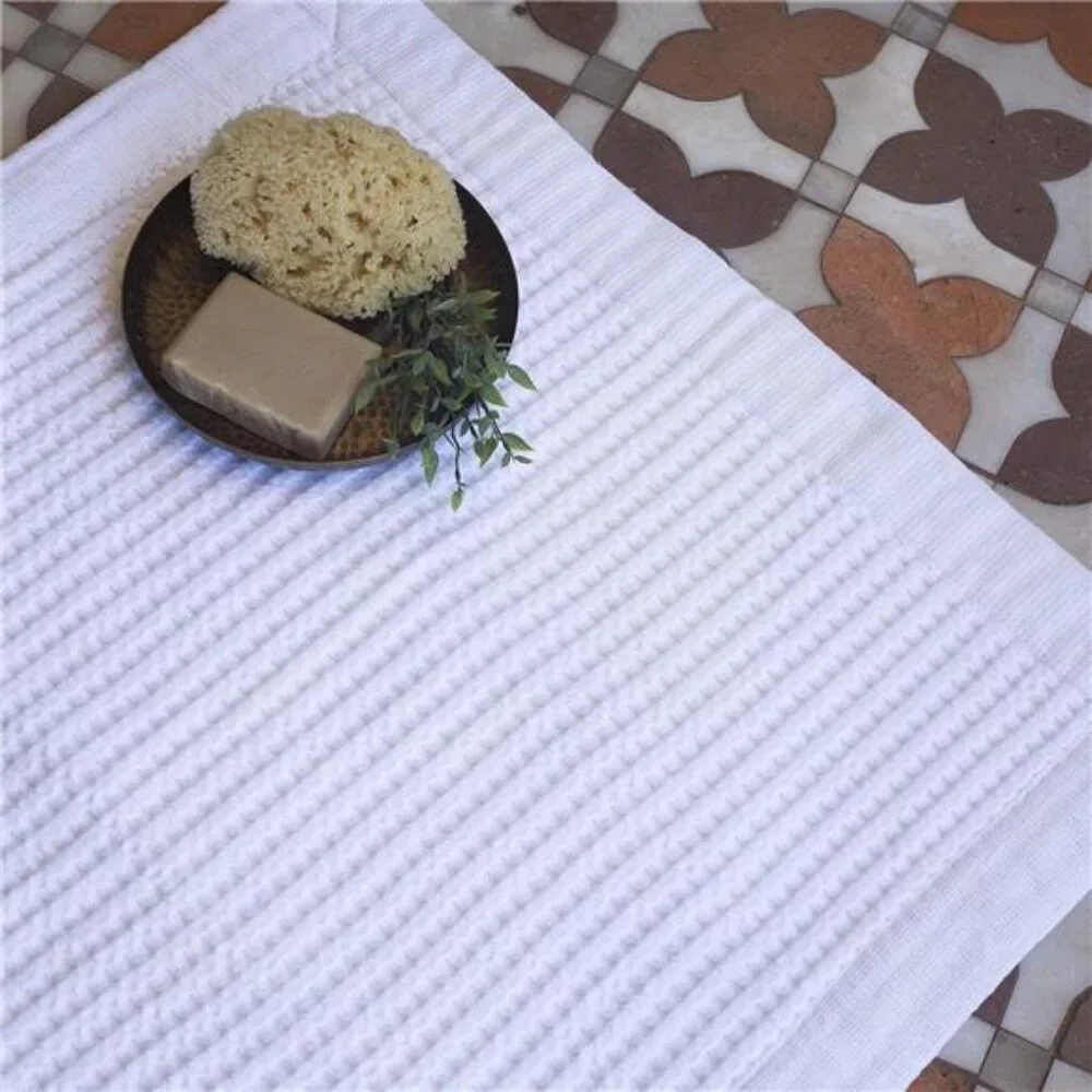 Bathroom Mat Absorbent Cotton Quick Dry for Shower, Bath & Bathtub Washable Thin